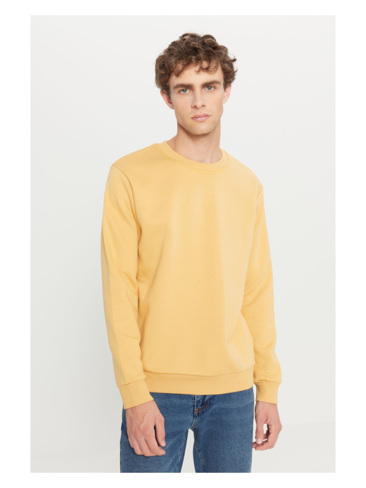 Altınyıldız Classics Erkek Kırmızı Standart Fit Normal Kesim Içi Polarlı 3 Iplik Bisiklet Yaka Pamuklu Sweatshirt - Görsel 4