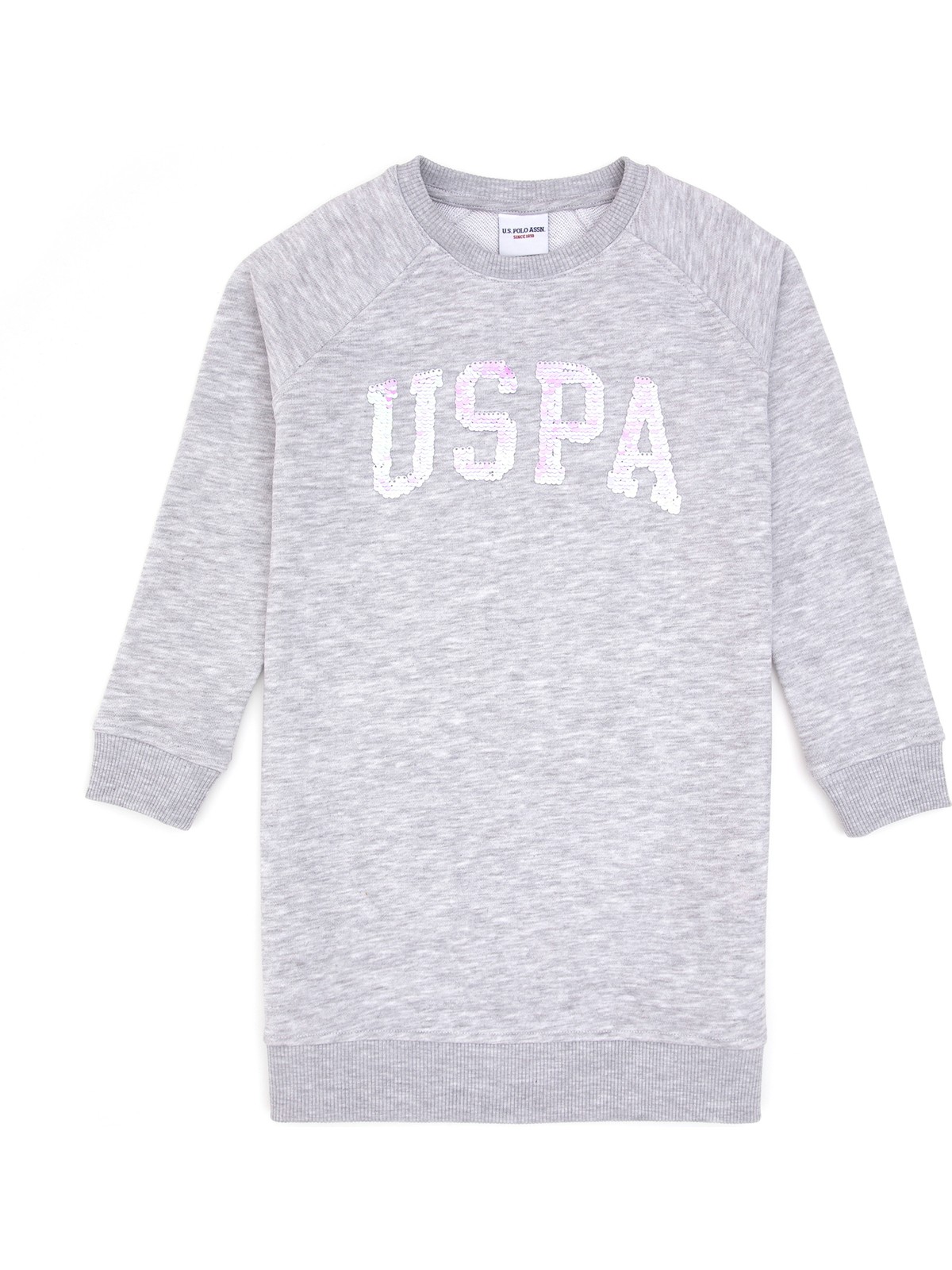 U.S. Polo Assn. Kız Çocuk Koyu Frambuaz Payet Detaylı Bisiklet Yaka Sweat Örme Elbise 50314313-VR104 - Görsel 6