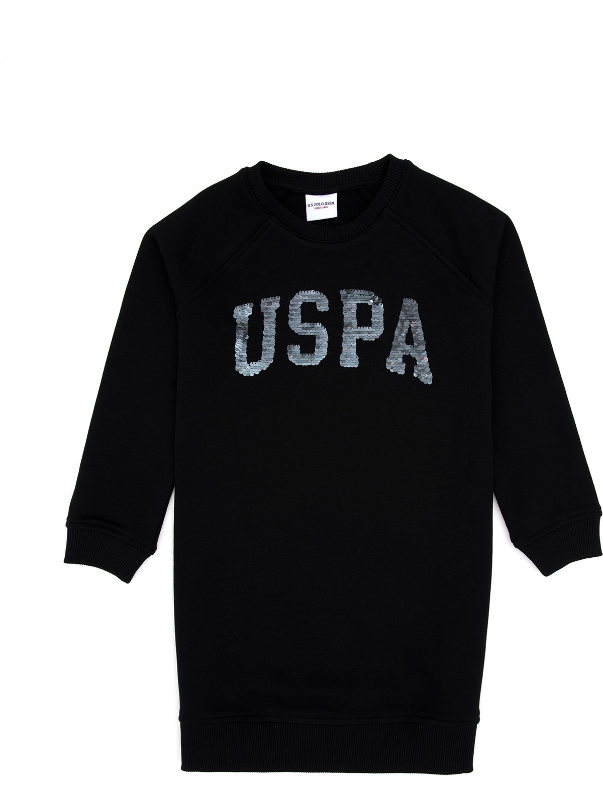 U.S. Polo Assn. Kız Çocuk Koyu Frambuaz Payet Detaylı Bisiklet Yaka Sweat Örme Elbise 50314313-VR104 - Görsel 7