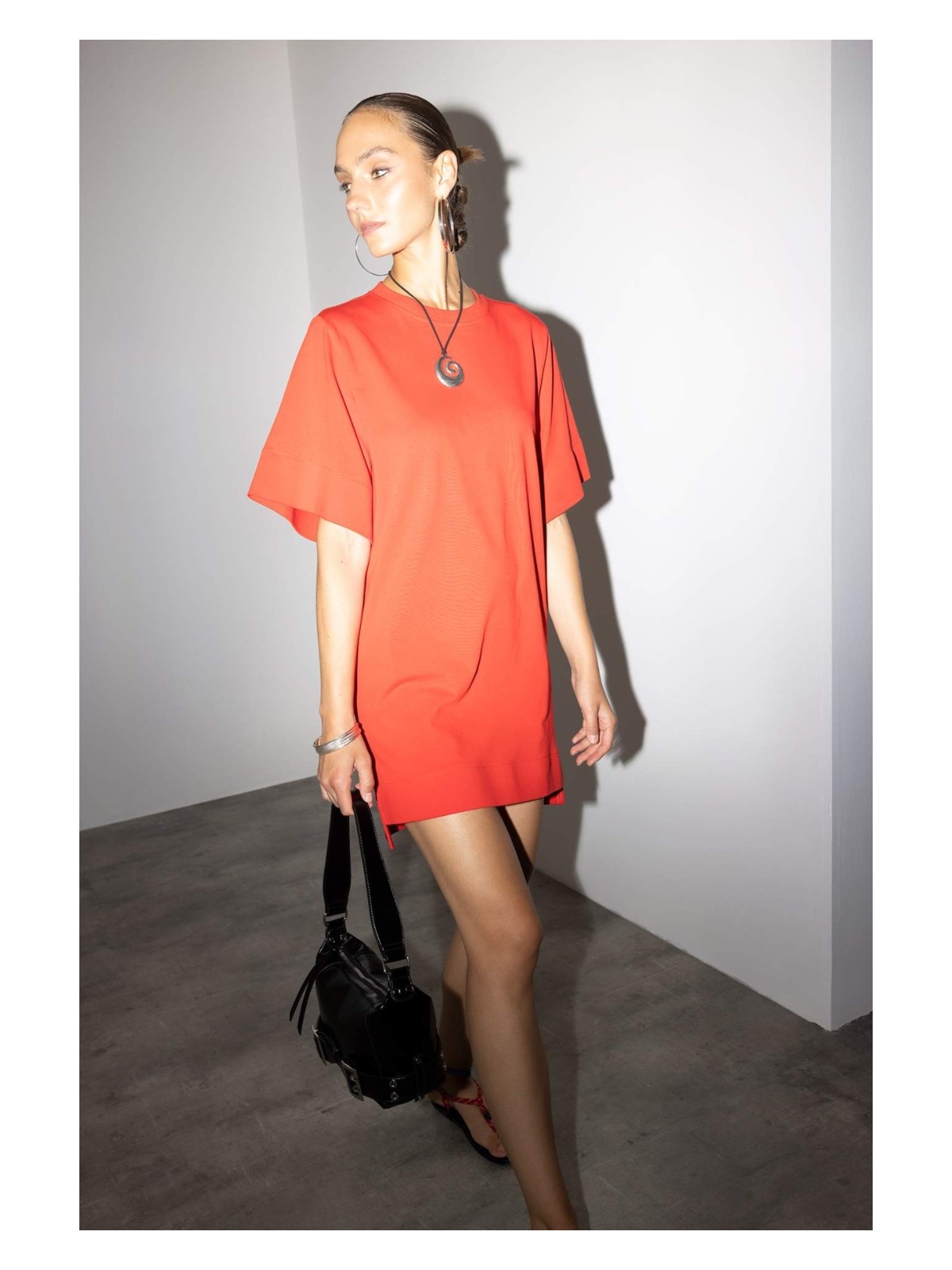 DeFacto %100 Pamuk A Kesim Penye Mini Elbise G1343AX25AU - Görsel 3