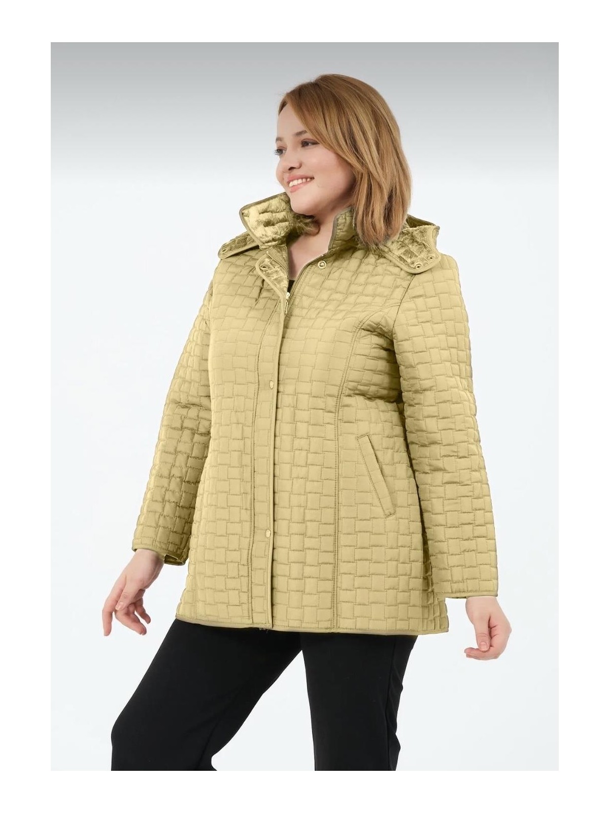 Glr & Gym Okşan Büyük Beden Kadın Içi Tüylü Kapitone Mont - Görsel 5