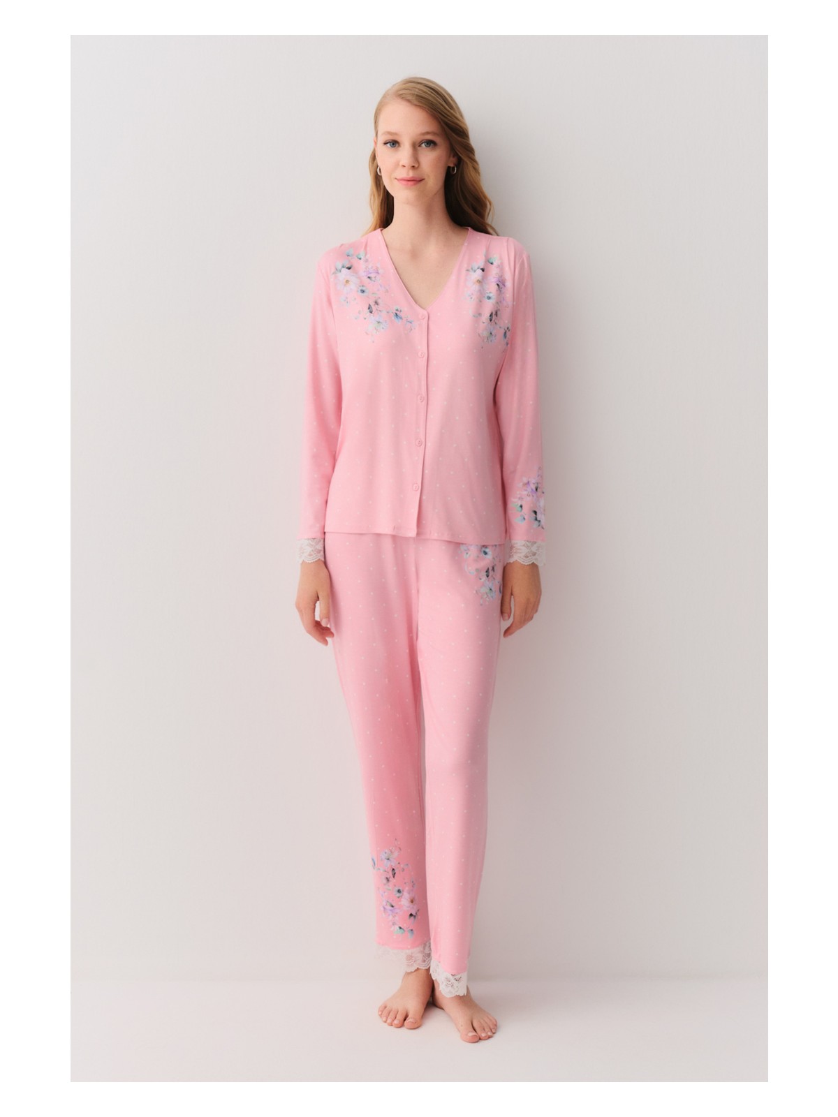 Suwen Jane Gömlek Yaka Pijama Takımı