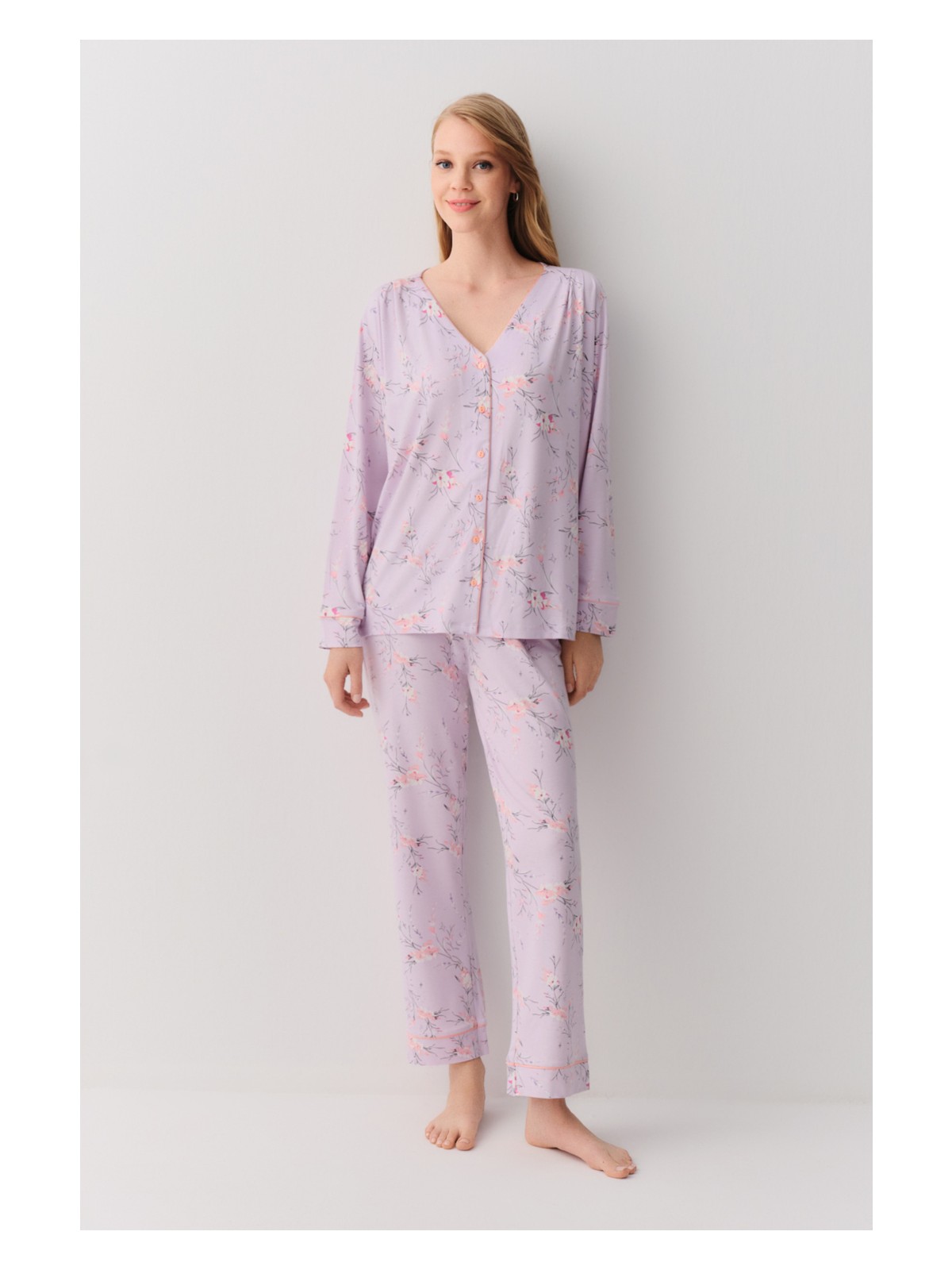 Suwen Alin Gömlek Yaka Pijama Takımı