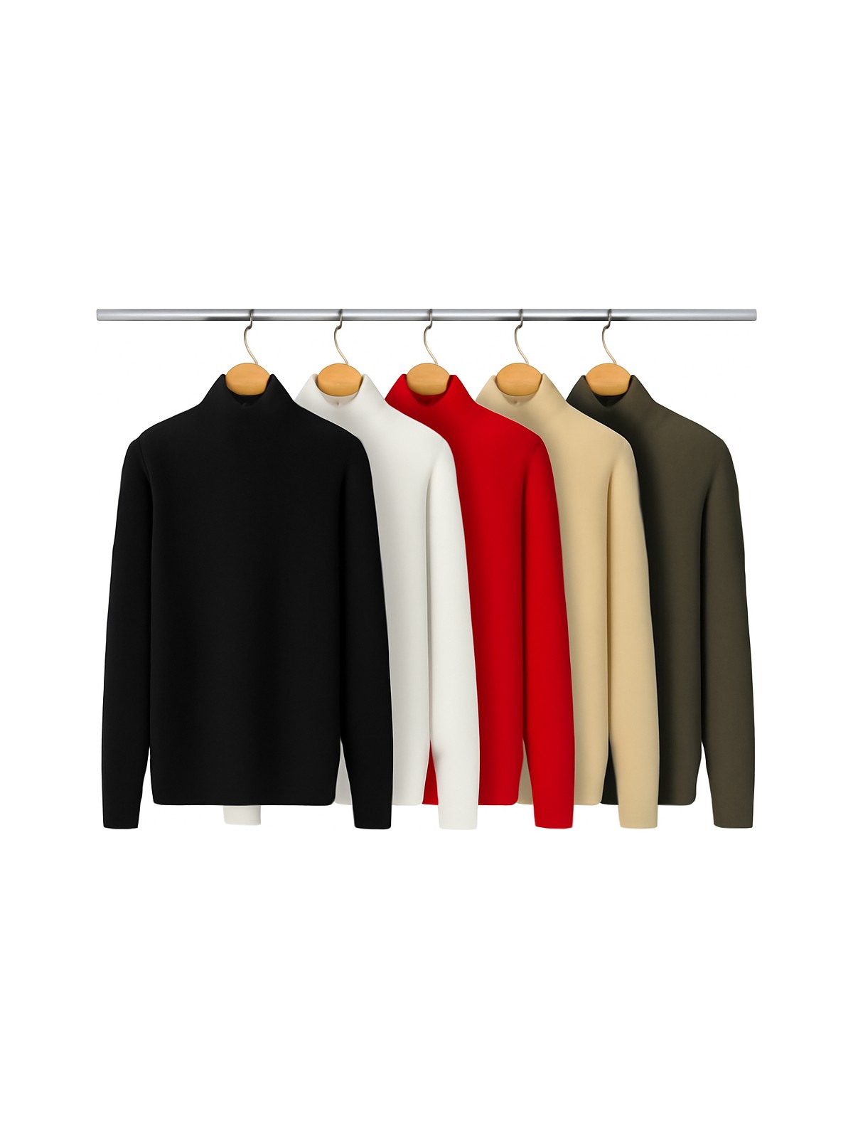 RİBAC 5’li Paket Kadın Basic Tam Balıkçı Yaka Kazak