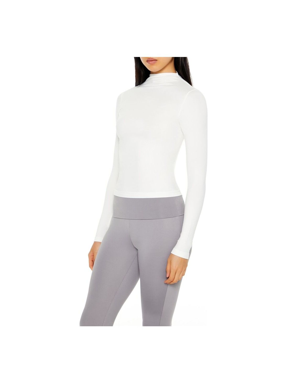 F21 Dikişsiz Dik Yaka Bluz - Görsel 5