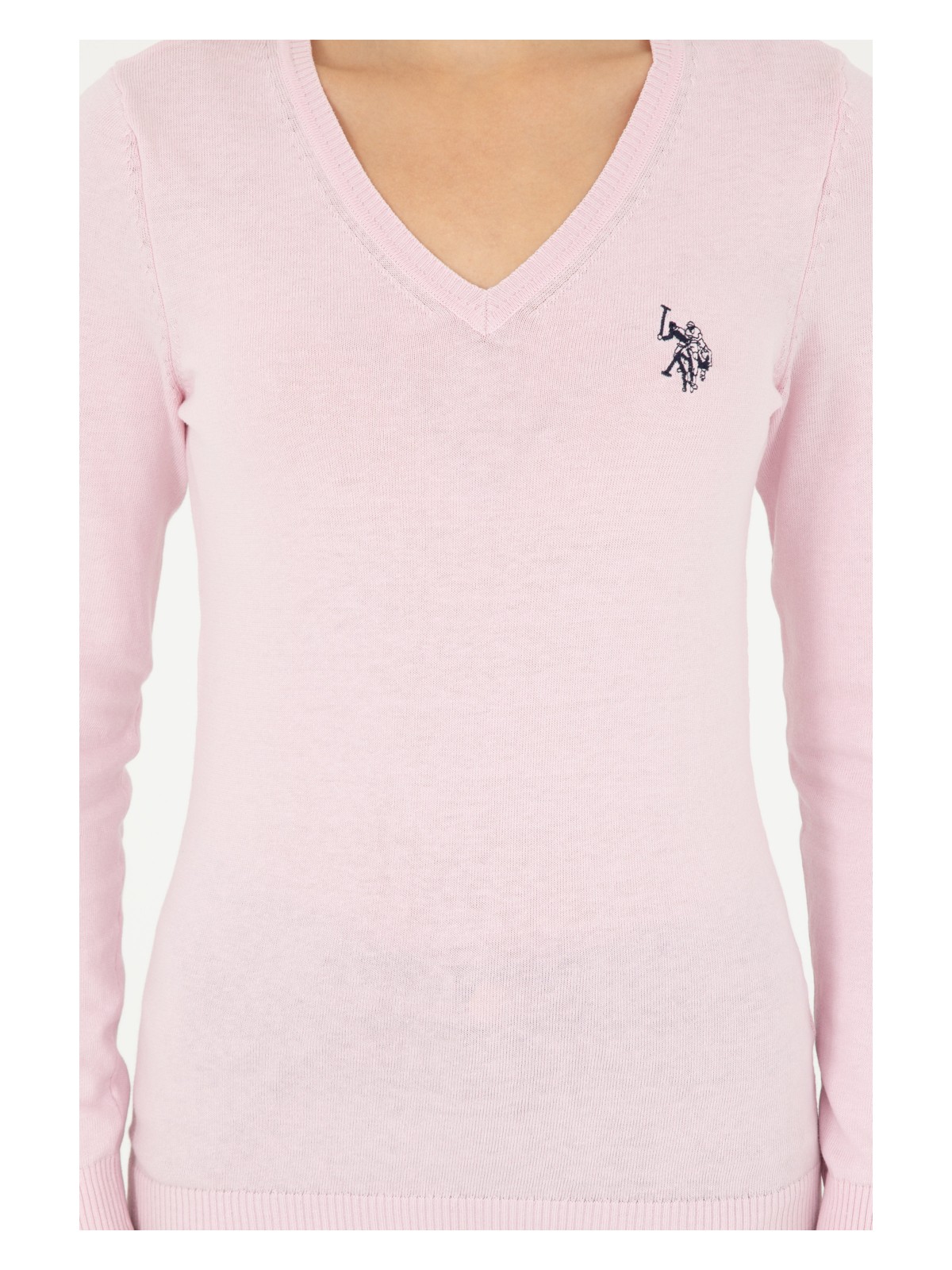 U.S. Polo Assn. Kadın Pembe V Yaka Basic Kazak 50293542-VR041 - Görsel 6
