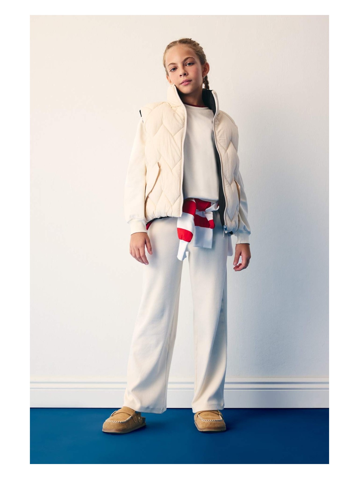 DeFacto Beli Lastikli Wide Leg Geniş Paça Eşofman Altı Kız Çocuk E1836A825AU