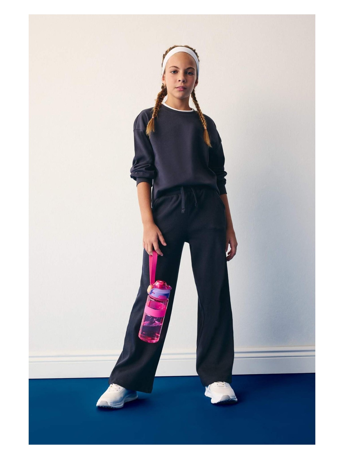 DeFacto Beli Lastikli Wide Leg Geniş Paça Eşofman Altı Kız Çocuk E1836A825AU - Görsel 3