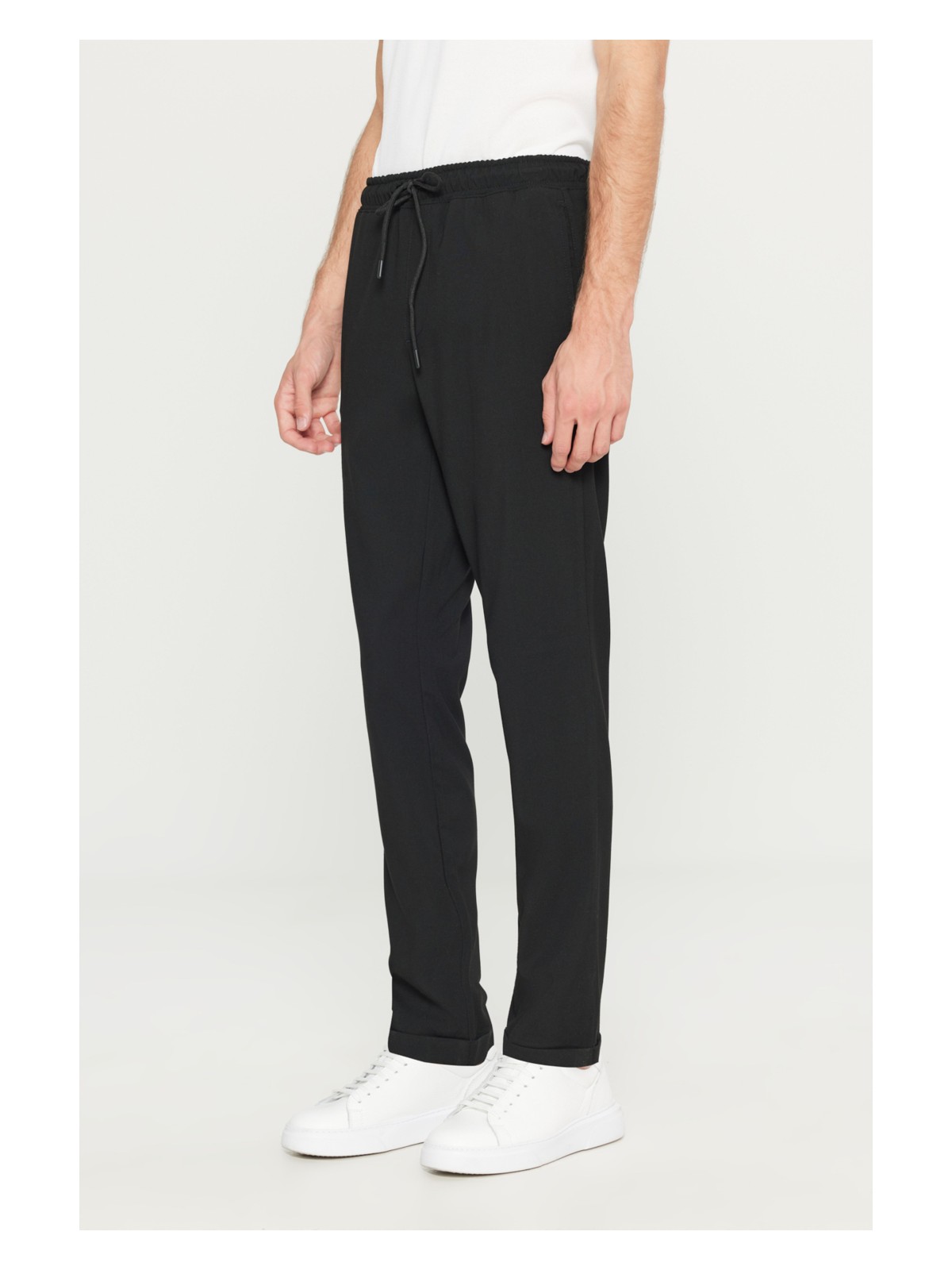 Altınyıldız Classics Erkek Bej Slim Fit Rahat Kesim Beli Bağlamalı Yan Cepli Jogger Pantolon - Görsel 8