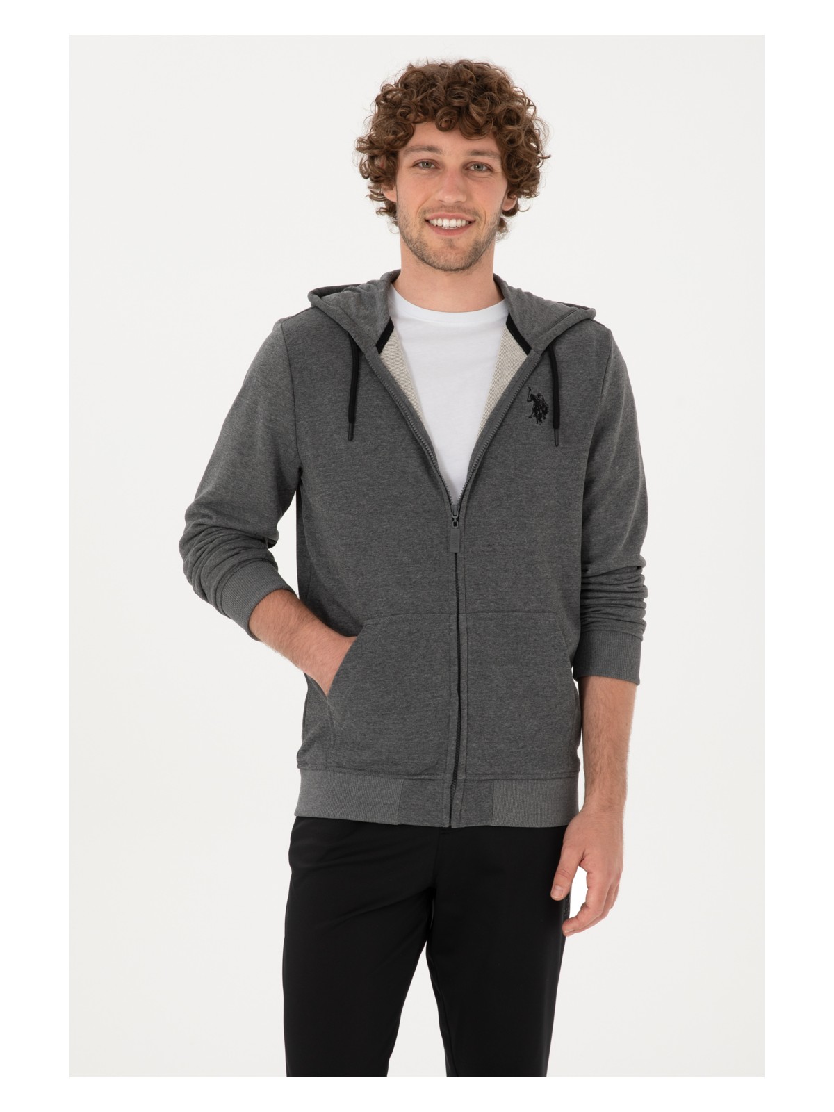 U.S. Polo Assn. Erkek Regular Fit Açık Gri Örme Hırka 50313748-VR001 - Görsel 4