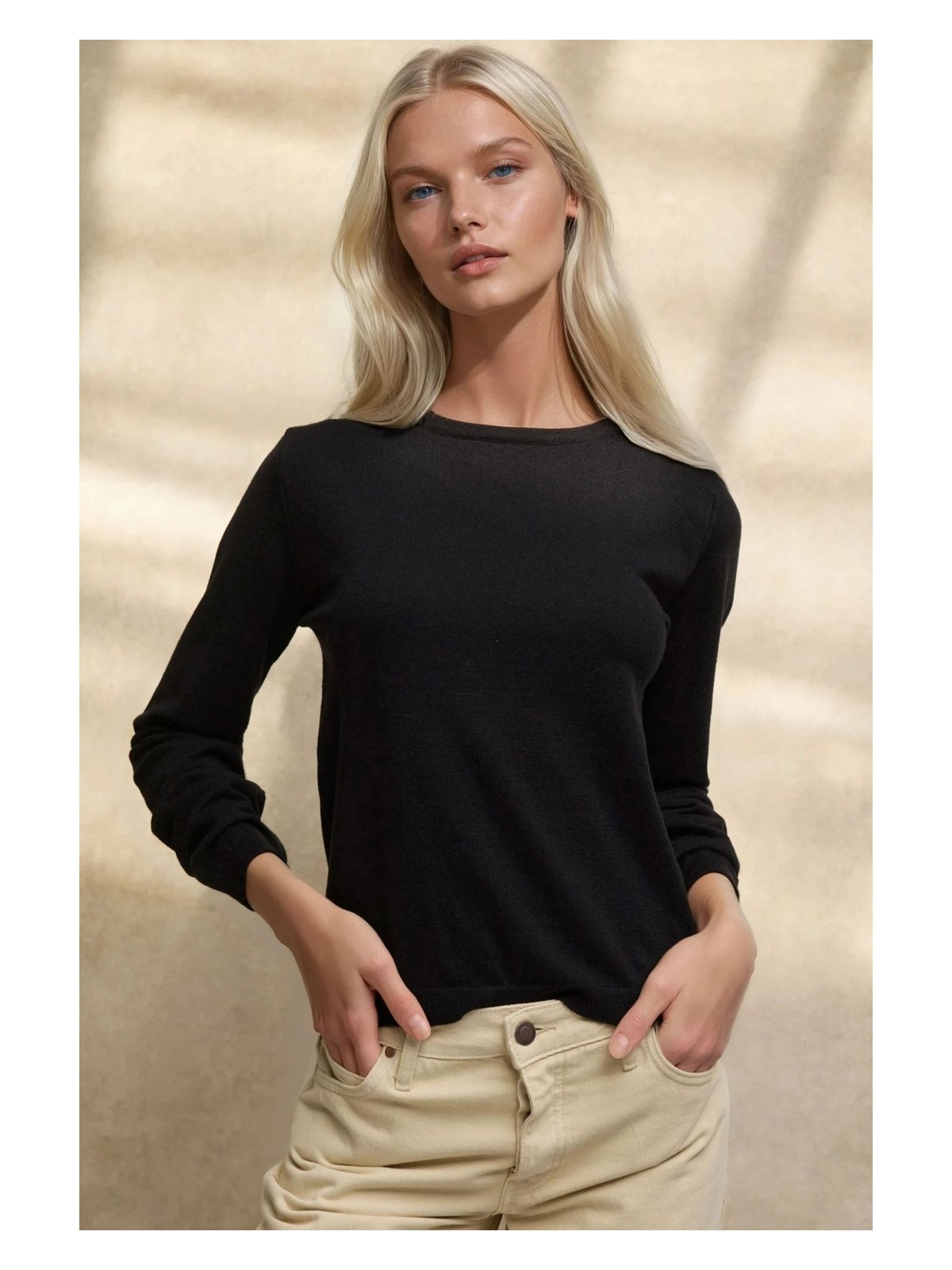 Hiccup Kadın Viskon Karışımlı Bisiklet Yaka Basic Triko Kazak Kiraz Kırmızısı - Görsel 3