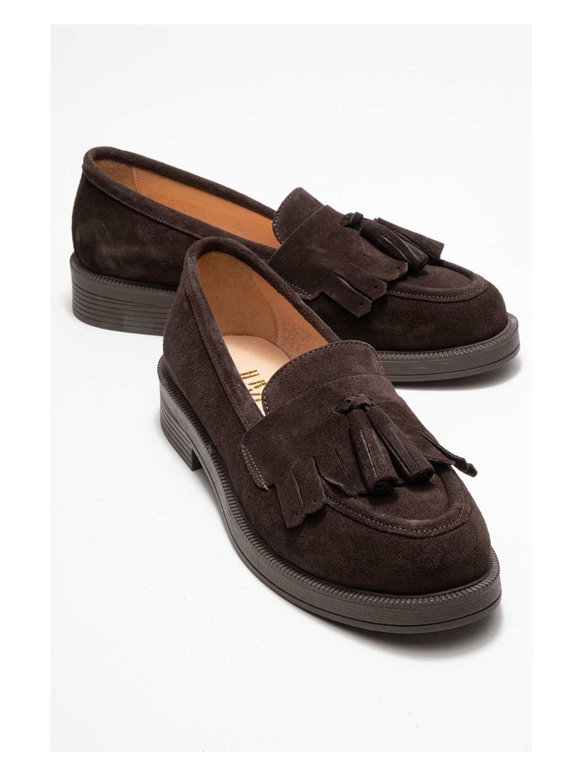 Luvi Milina Siyah Rugan Püsküllü Hakiki Deri Kadın Loafer Ayakkabı - Görsel 9