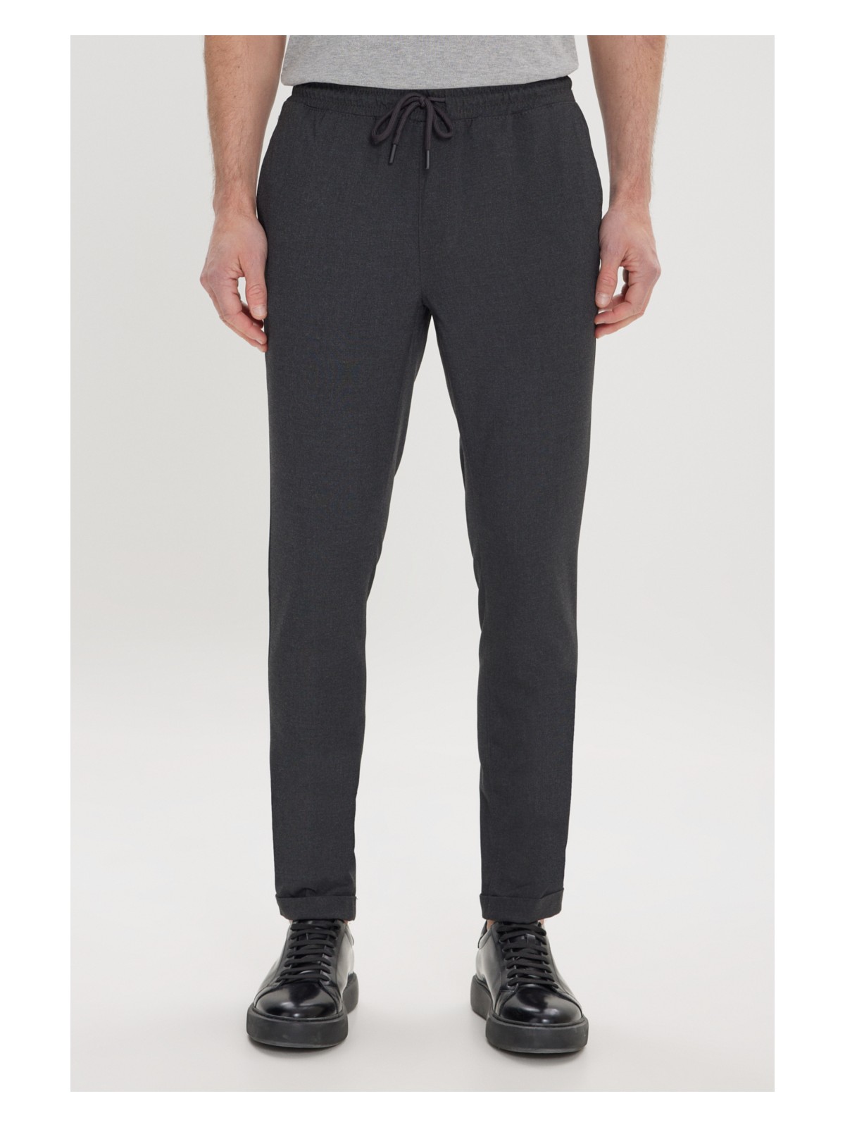 Altınyıldız Classics Erkek Haki Slim Fit Rahat Kesim Beli Bağlamalı Yan Cepli Jogger Pantolon - Görsel 6