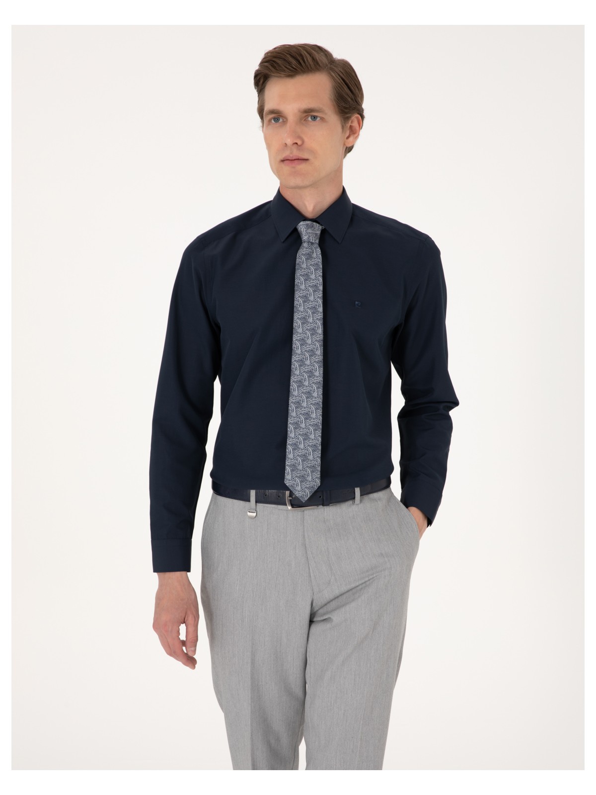 Pierre Cardin Erkek Beyaz Regular Fit Uzun Kollu Basic Gömlek 50316742-VR013 - Görsel 6