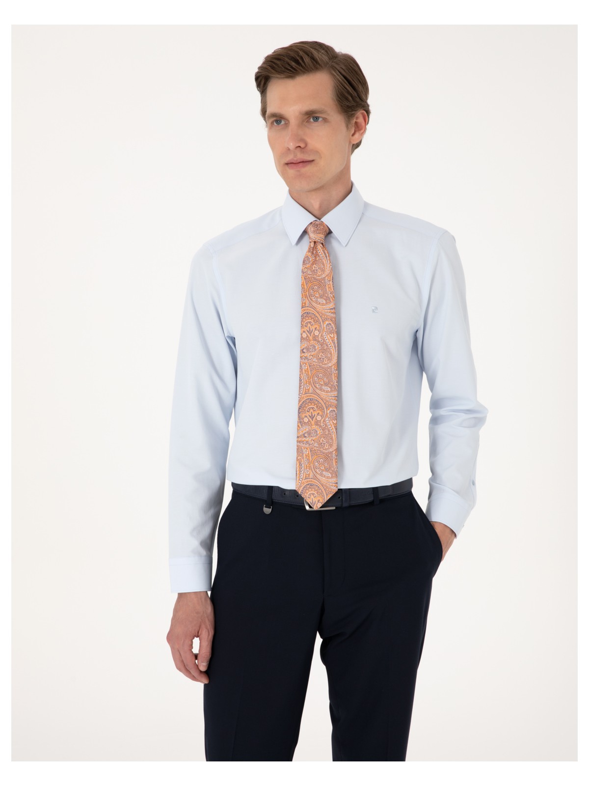 Pierre Cardin Erkek Beyaz Regular Fit Uzun Kollu Basic Gömlek 50316742-VR013 - Görsel 4