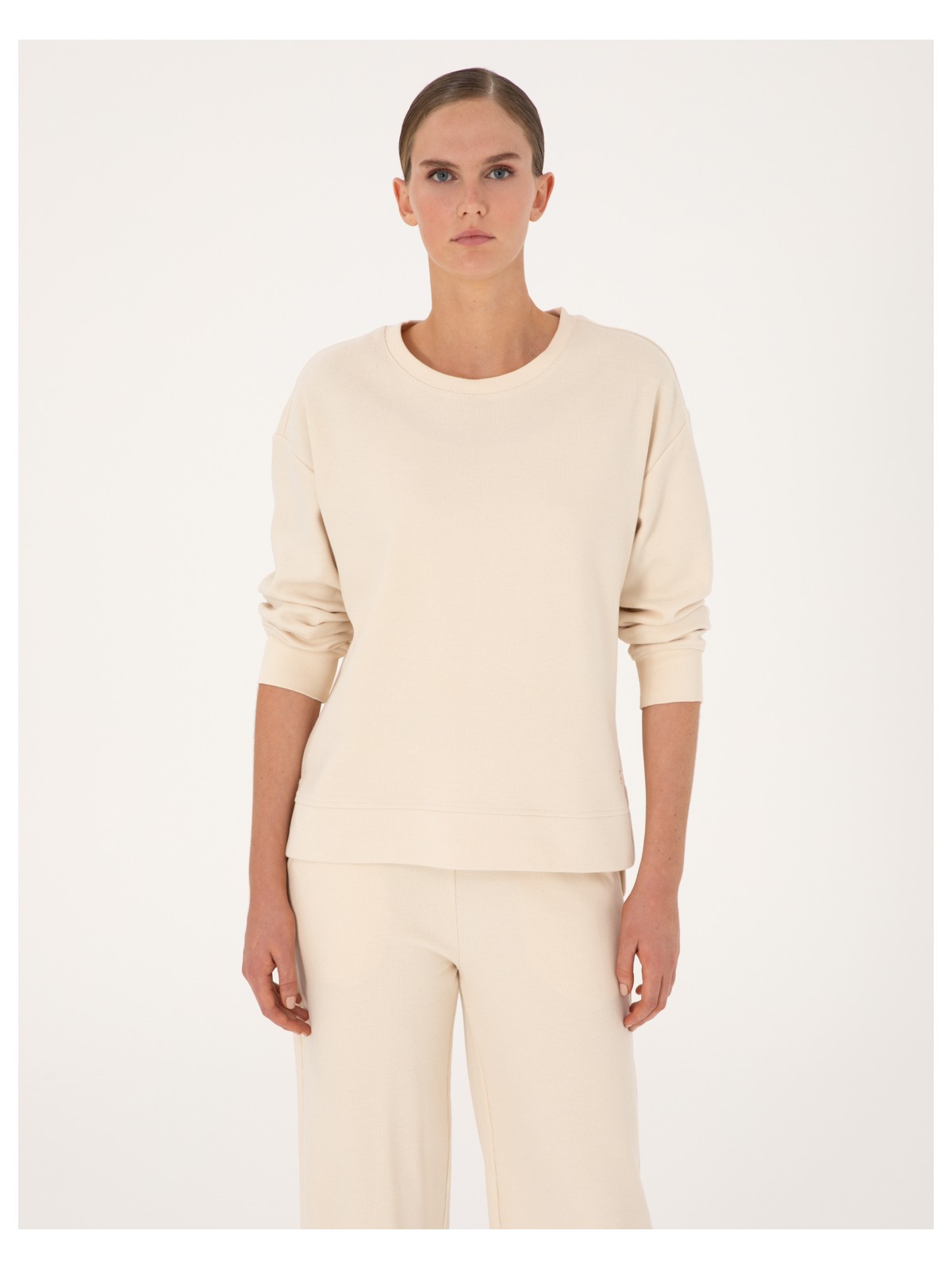 Pierre Cardin Kadın Ekru Oversize Sweatshirt 50314948-VR019