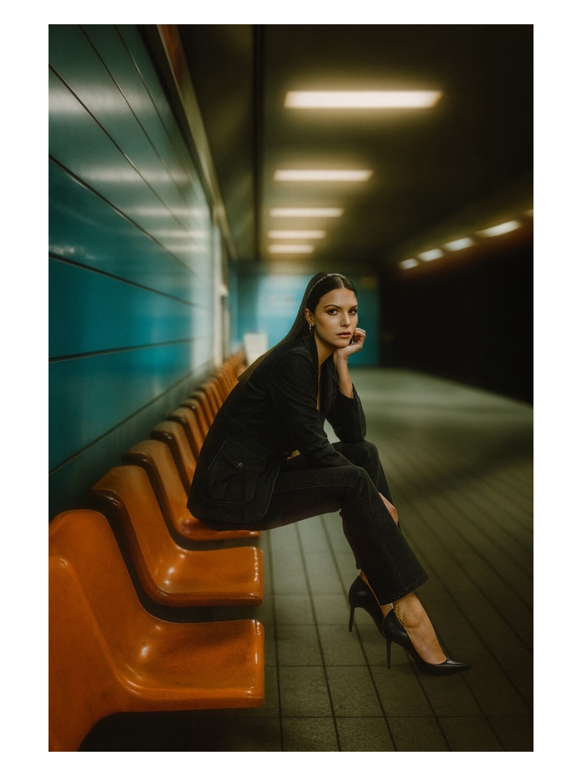 Banny Jeans Kadın Uzun Kollu Tek Düğmeli Jean Ceket Siyah