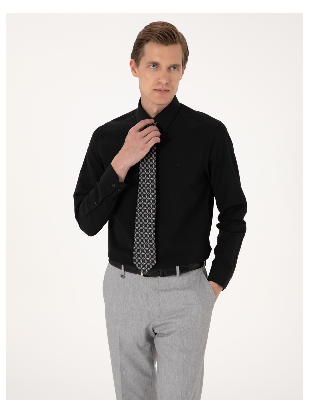 Pierre Cardin Erkek Beyaz Regular Fit Uzun Kollu Basic Gömlek 50316742-VR013 - Görsel 3