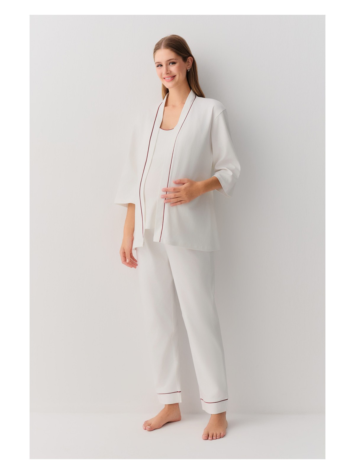 Suwen Pearl 3 Parçalı Hamile Lohusa Pijama Takımı