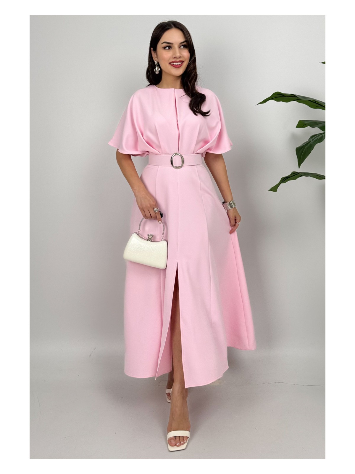 Dolcha Alora Kadın Kemer Detaylı Şık Lacivert Elbise – Özel Günler Için Zarafet - Görsel 6