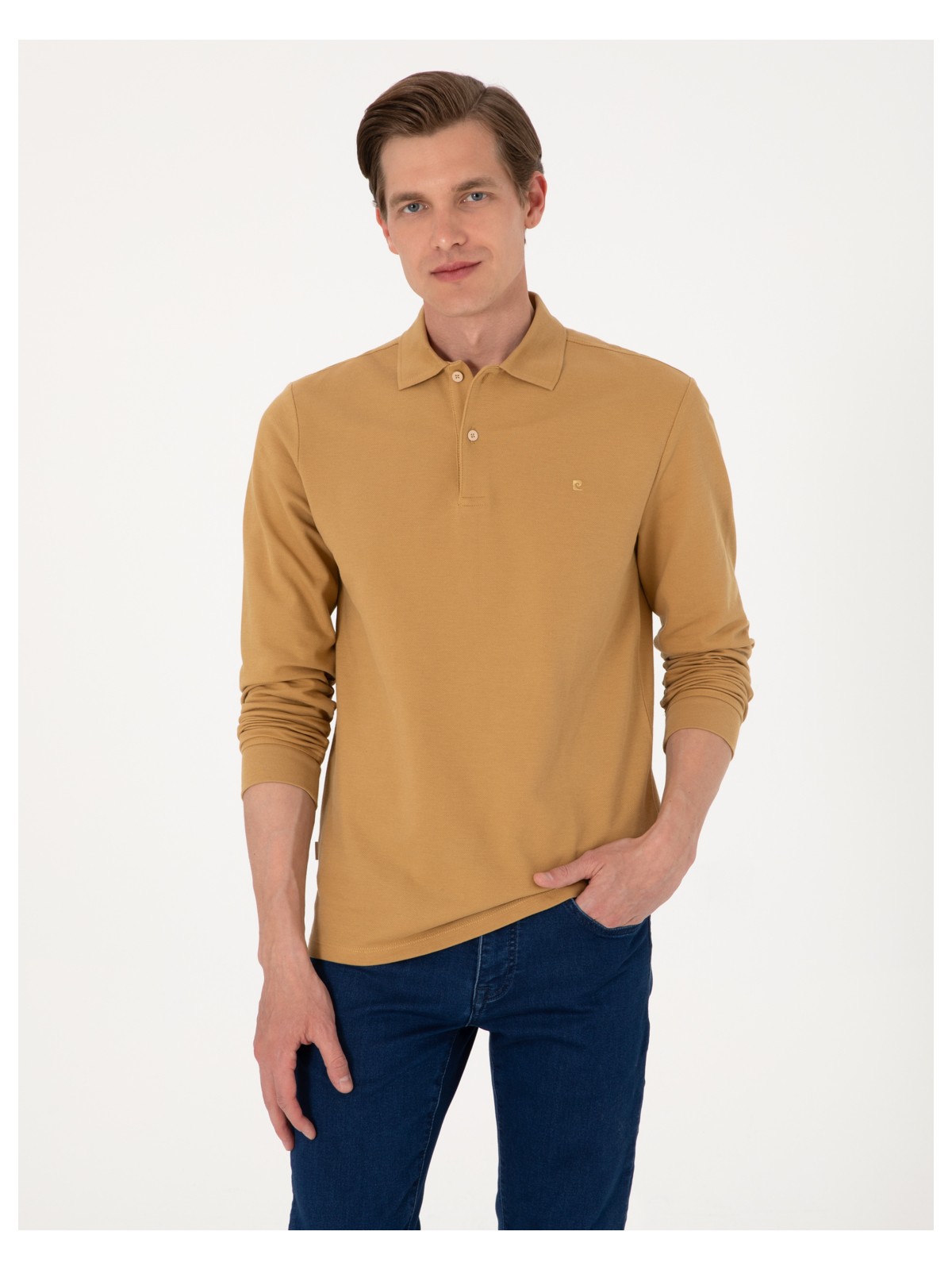 Pierre Cardin Erkek Bordo Slim Fit Kıvrılmaz Polo Yaka Basic Pike Sweatshirt 50314048-VR014 - Görsel 8