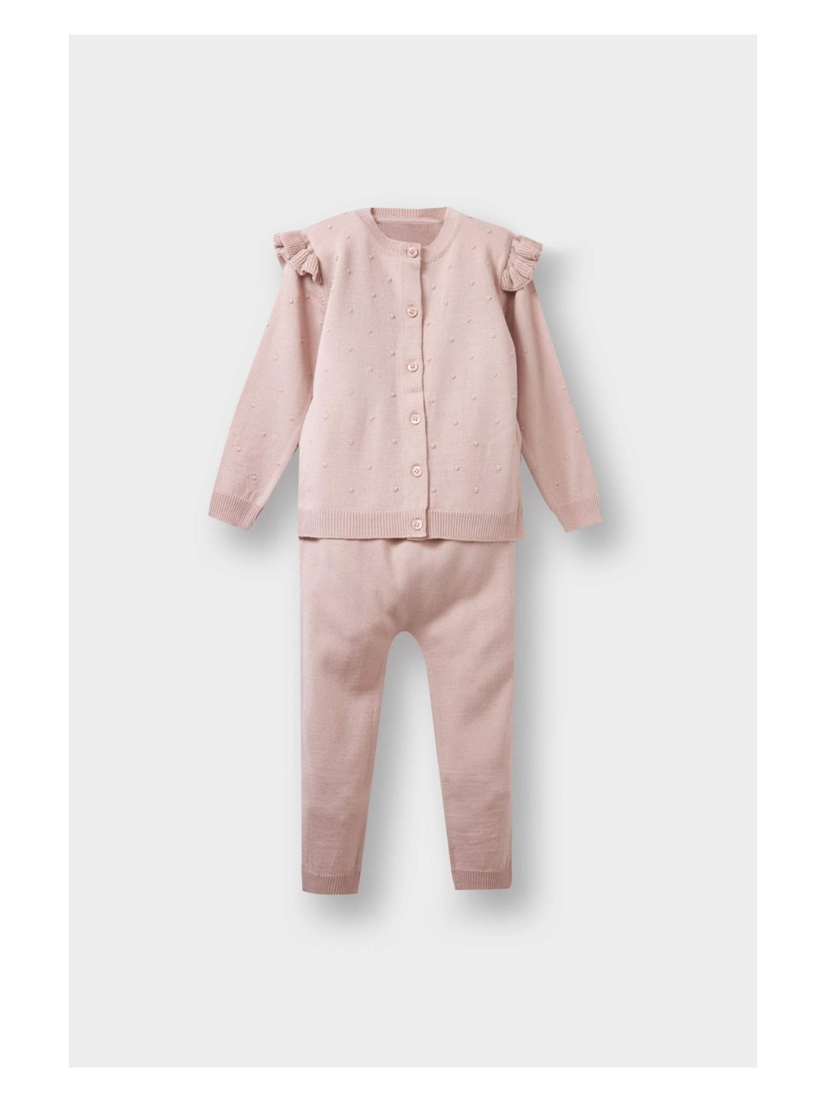 DeFacto 2'li Takım Triko Düğmeli Hırka Alt Kız Bebek C9751A525AU