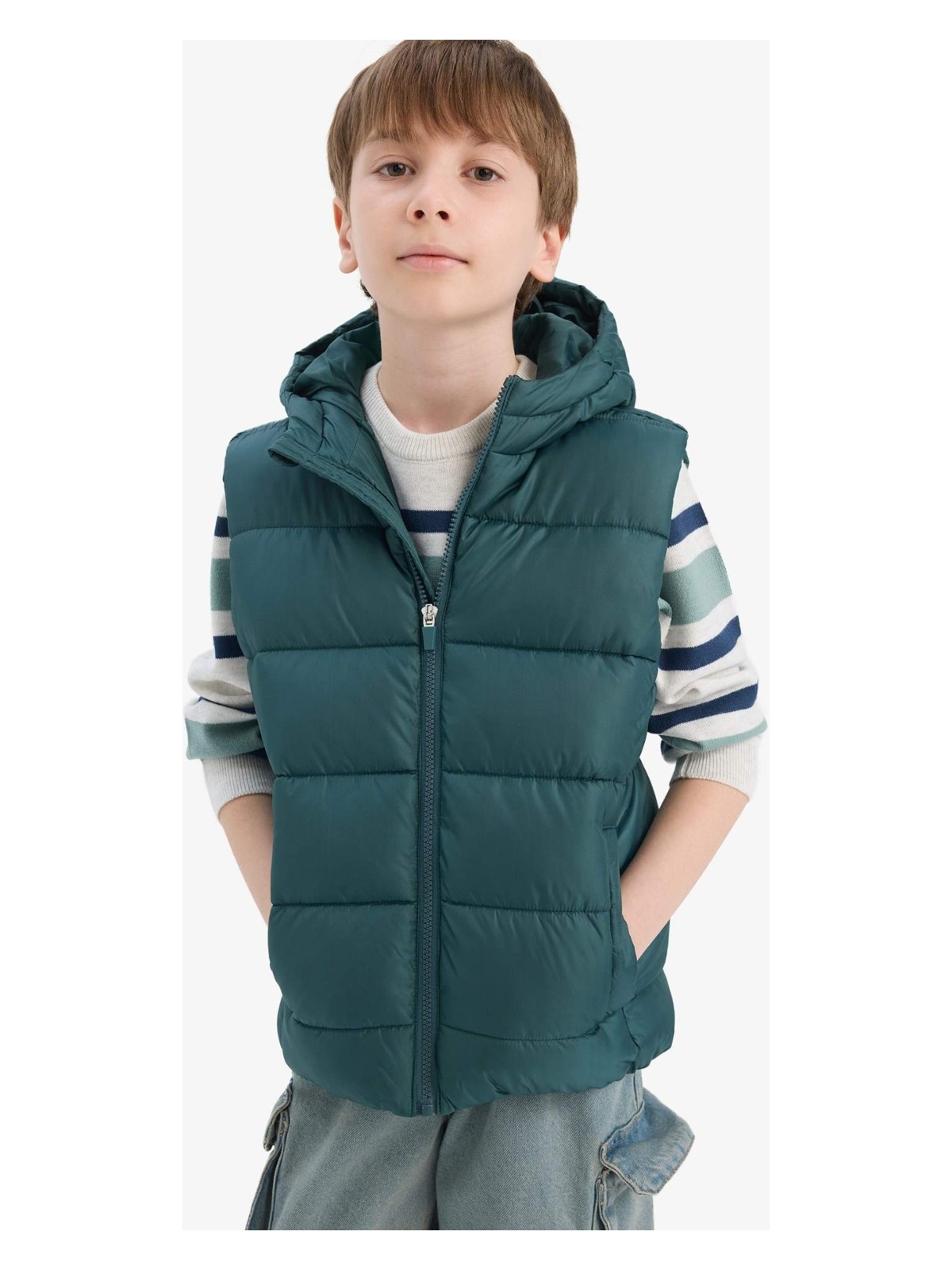 DeFacto Su İtici Kapüşonlu Fermuarlı Şişme Yelek Erkek Çocuk C4334A825AU