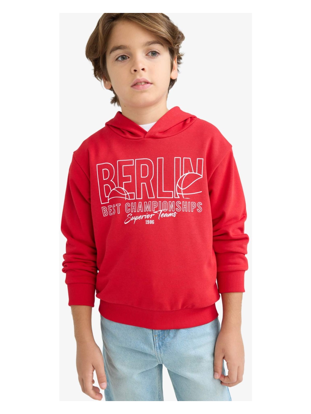 DeFacto Kapüşonlu Baskılı Sweatshirt Erkek Çocuk F2847A825AU