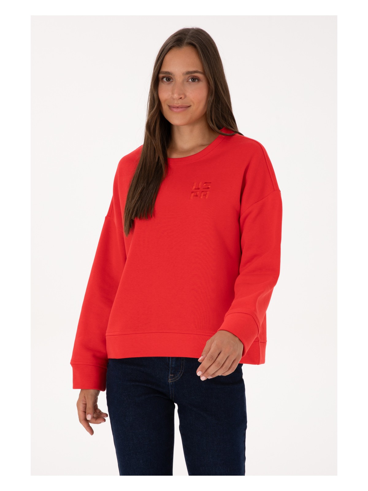 U.S. Polo Assn. Kadın Siyah Bisiklet Yaka Basic Sweatshırt 50313565-VR046 - Görsel 4