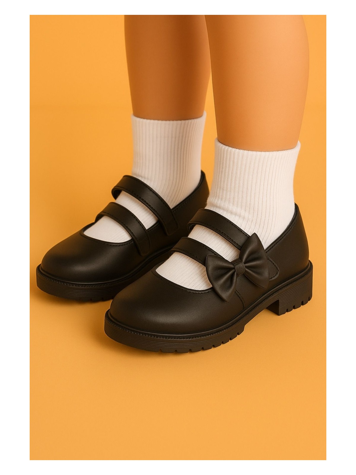 Moon Glow Kız Çocuk Babet Siyah Kız Çocuk Babet Kız Çocuk Okul Ayakkabısı Kız Çocuk Ayakkabı Yeni Sezon 2025 - Görsel 4