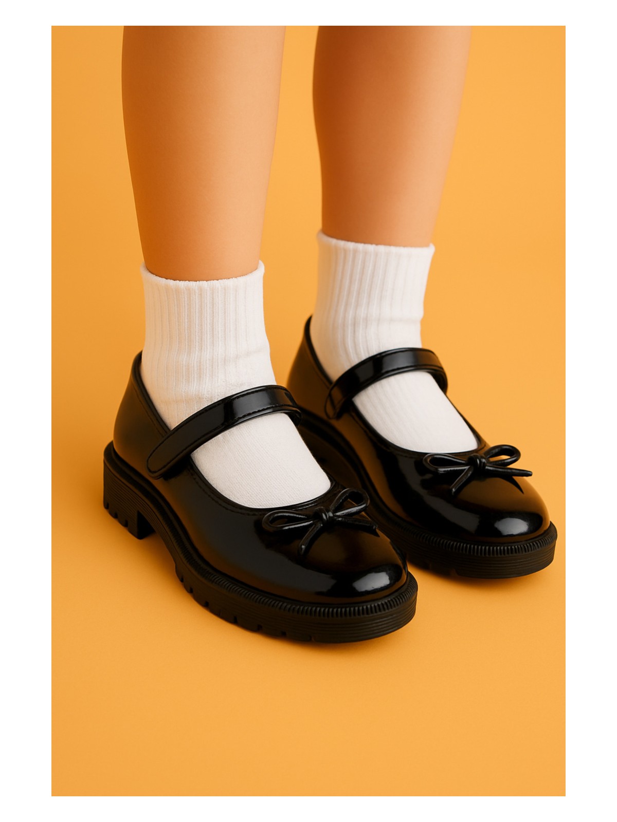 Moon Glow Kız Çocuk Babet Siyah Kız Çocuk Babet Kız Çocuk Okul Ayakkabısı Kız Çocuk Ayakkabı Yeni Sezon - Görsel 8