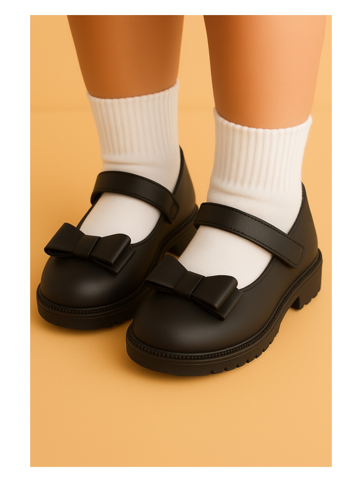 Moon Glow Kız Çocuk Babet Siyah Kız Çocuk Babet Kız Çocuk Okul Ayakkabısı Kız Çocuk Ayakkabı Yeni Sezon - Görsel 3