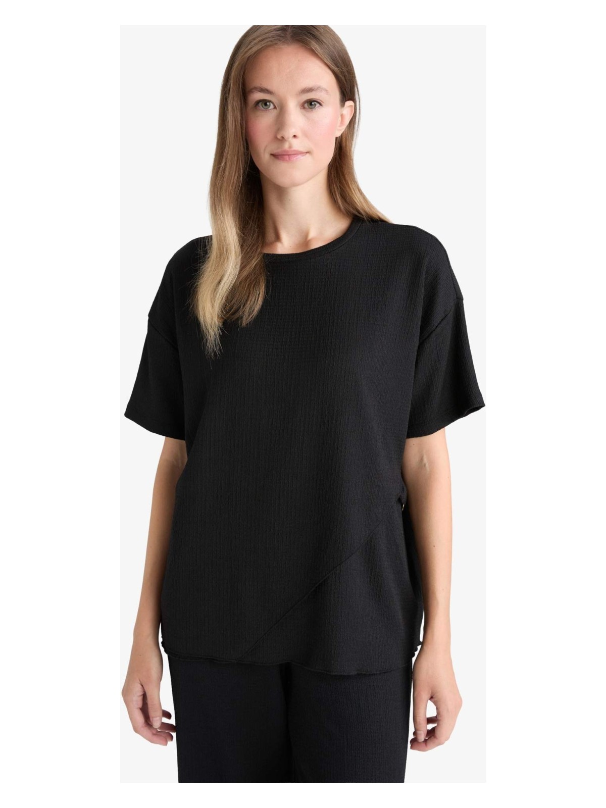 DeFacto Regular Fit Bisiklet Yaka Bürümcük Kısa Kollu Tişört F6505AX25AU