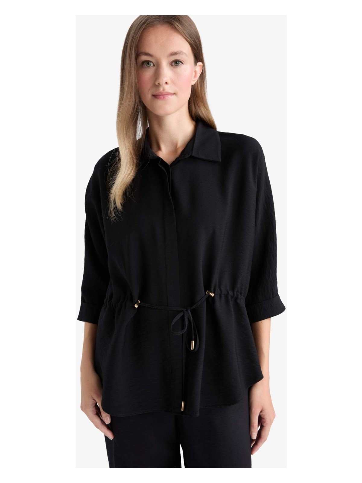 DeFacto Beli Lastikli Uzun Kollu Gömlek F4972AX25AU - Görsel 3