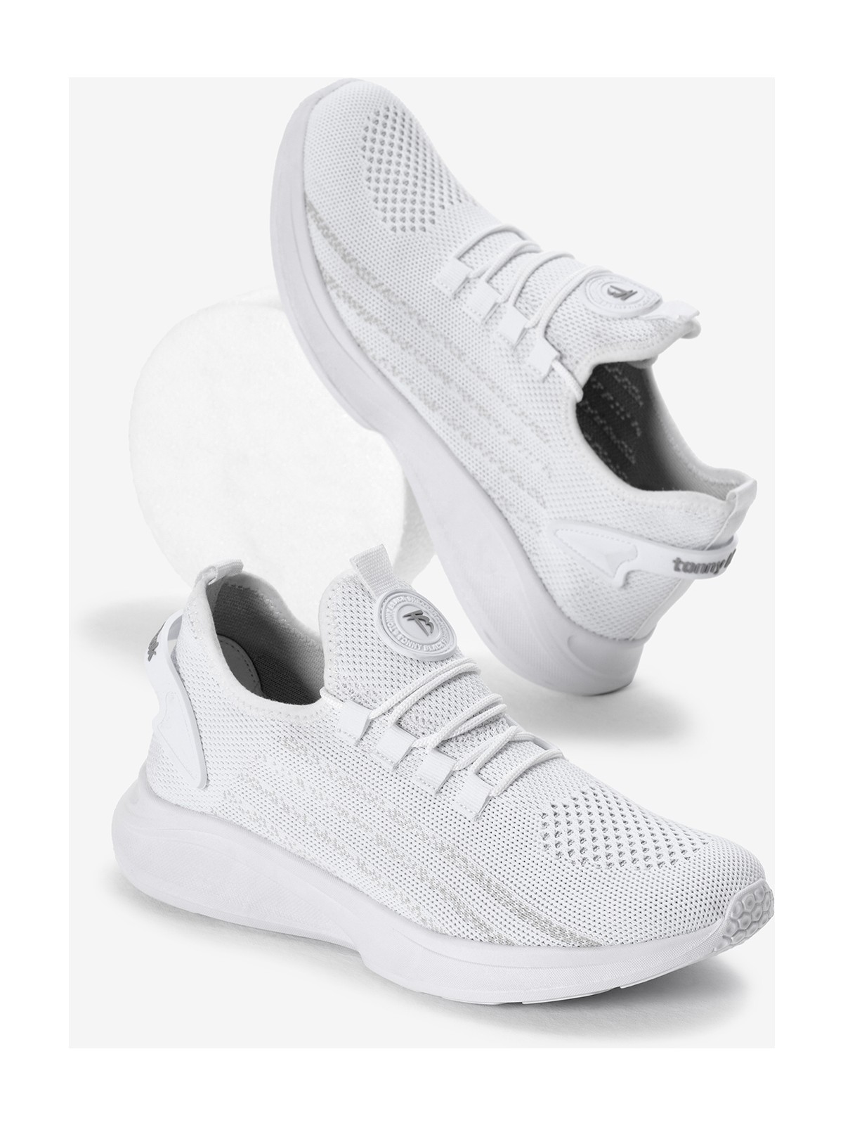 Tonny Black Unisex Bej Termo Taban Şerit Detaylı Bağcıklı Triko Spor Ayakkabı - Görsel 4