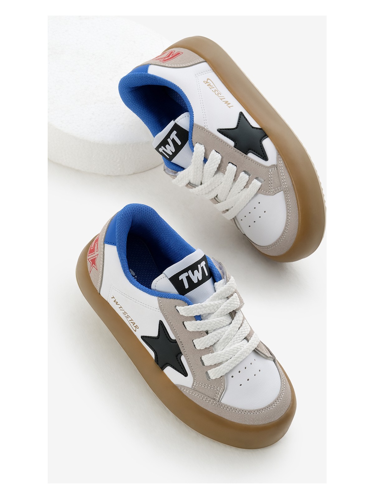 Tonny Black Çocuk Unisex Siyah Gümüş Termo Taban Bağcıklı ve Cırtlı Spor Ayakkabı Yıldız Detaylı - Görsel 8