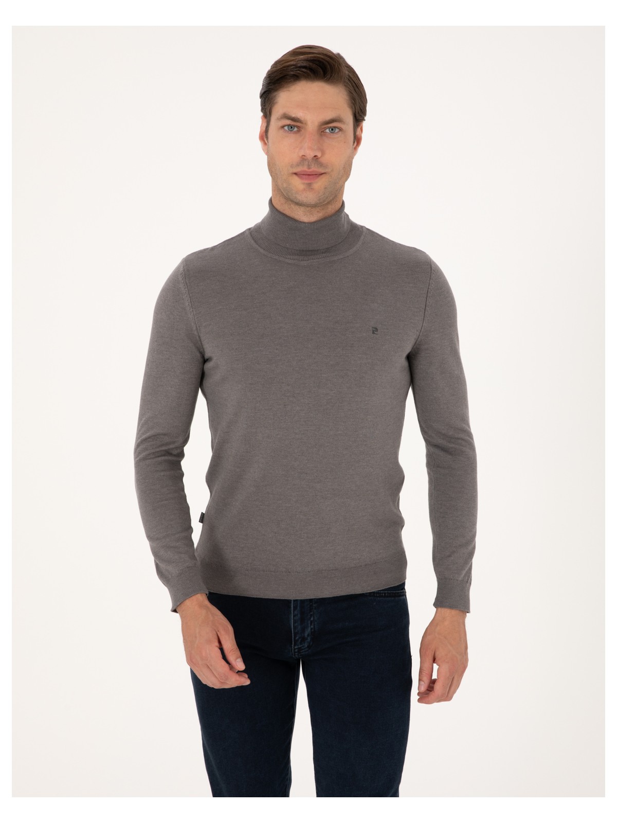 Pierre Cardin Erkek Vişne Slim Fit Balıkçı Yaka Basic Triko Kazak 50314202-VR223 - Görsel 10