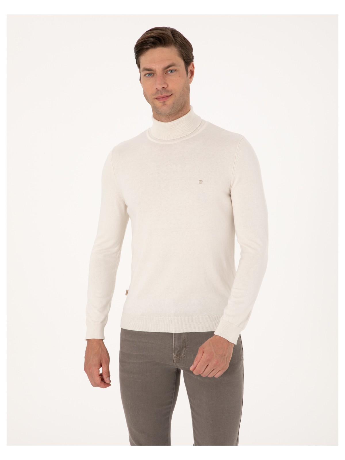 Pierre Cardin Erkek Vişne Slim Fit Balıkçı Yaka Basic Triko Kazak 50314202-VR223 - Görsel 9