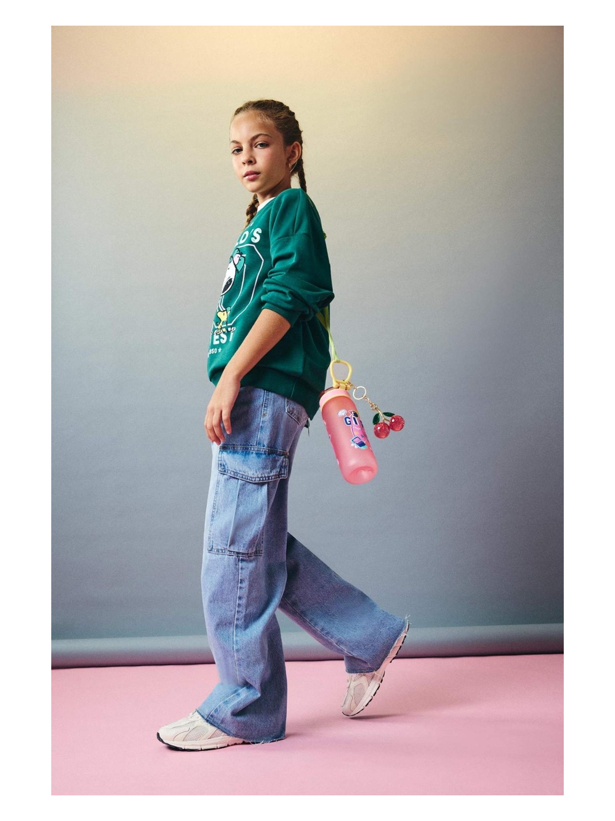 DeFacto Wide Leg Kargo Geniş Paça Jean Pantolon Kız Çocuk E5878A825AU