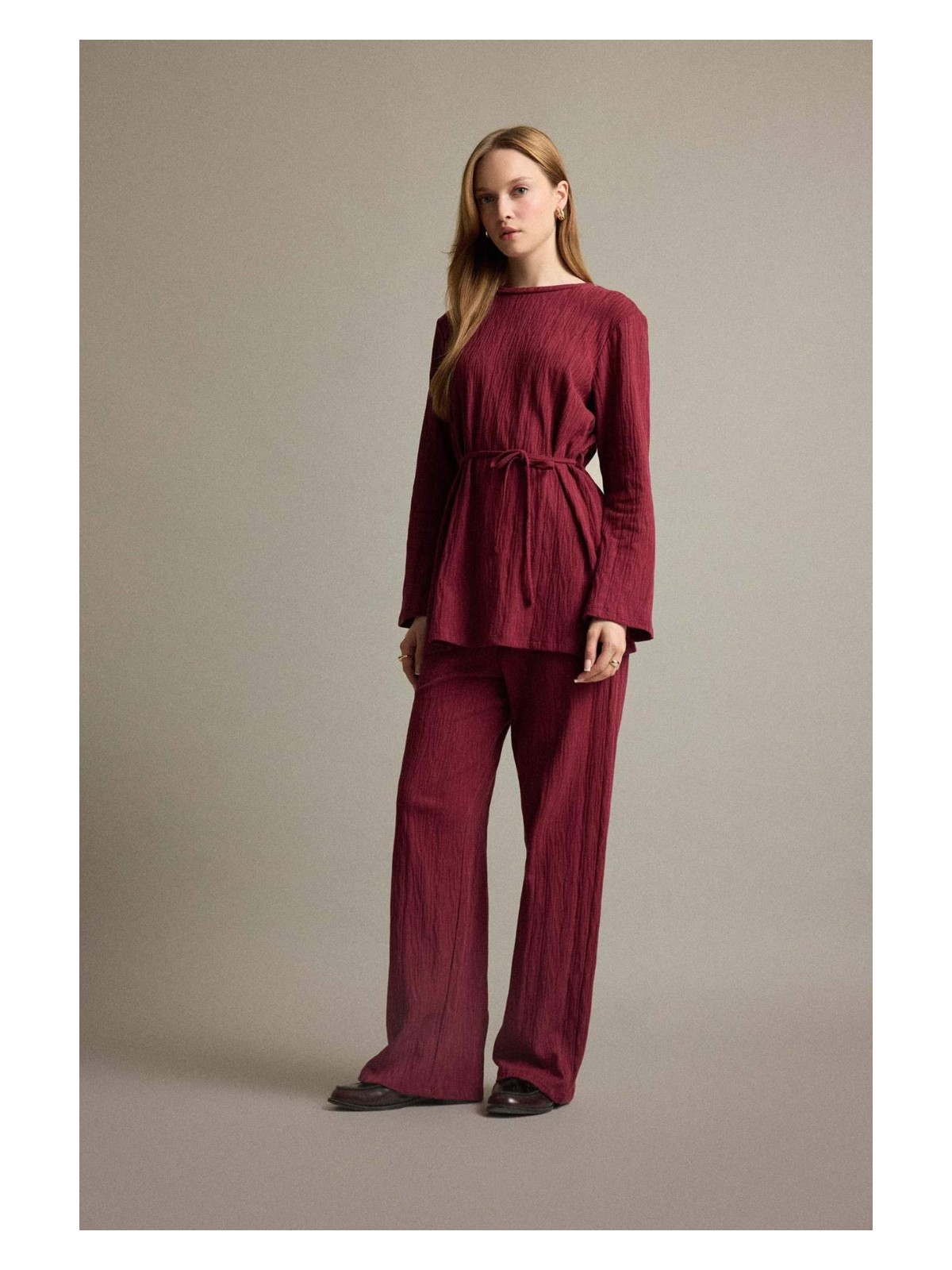 DeFacto %100 Pamuk Wide Leg Geniş Bol Paça Pantolon F6368AX25AU - Görsel 3