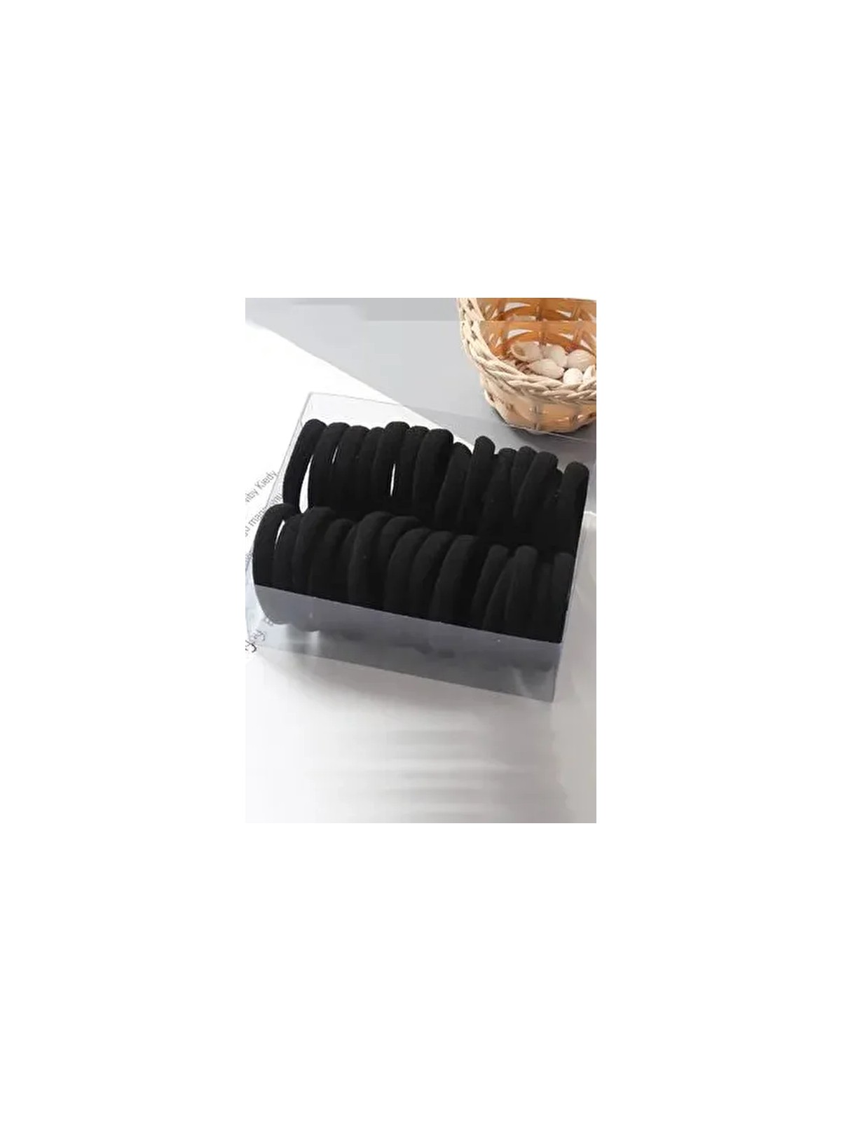 C&E Design Kadın 50'li Siyah Lastik Toka Seti