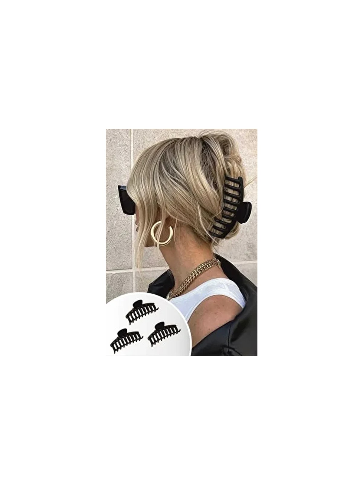 C&E Design Kadın 3lü Kahverengi Büyük Xl Mandal Toka Seti - Görsel 4