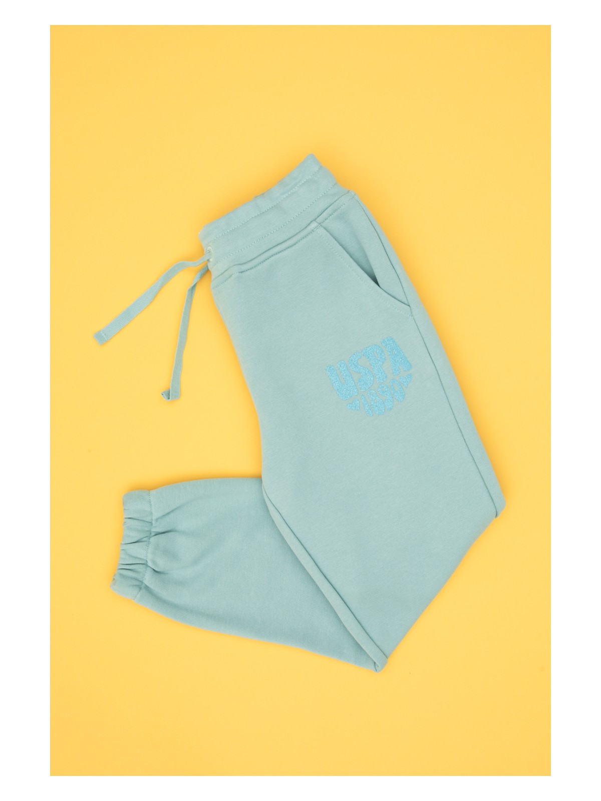 U.S. Polo Assn. Kız Çocuk Pembe Simli Baskı Detaylı Jogger Eşofman Altı 50316849-VR167 - Görsel 3