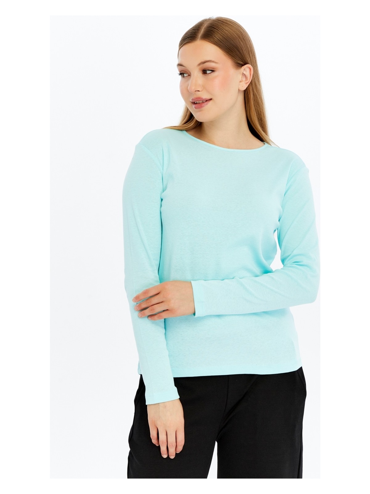 Defy's Kadın Uzun Kollu Bisiklet Yaka Tişört Siyah - Görsel 8