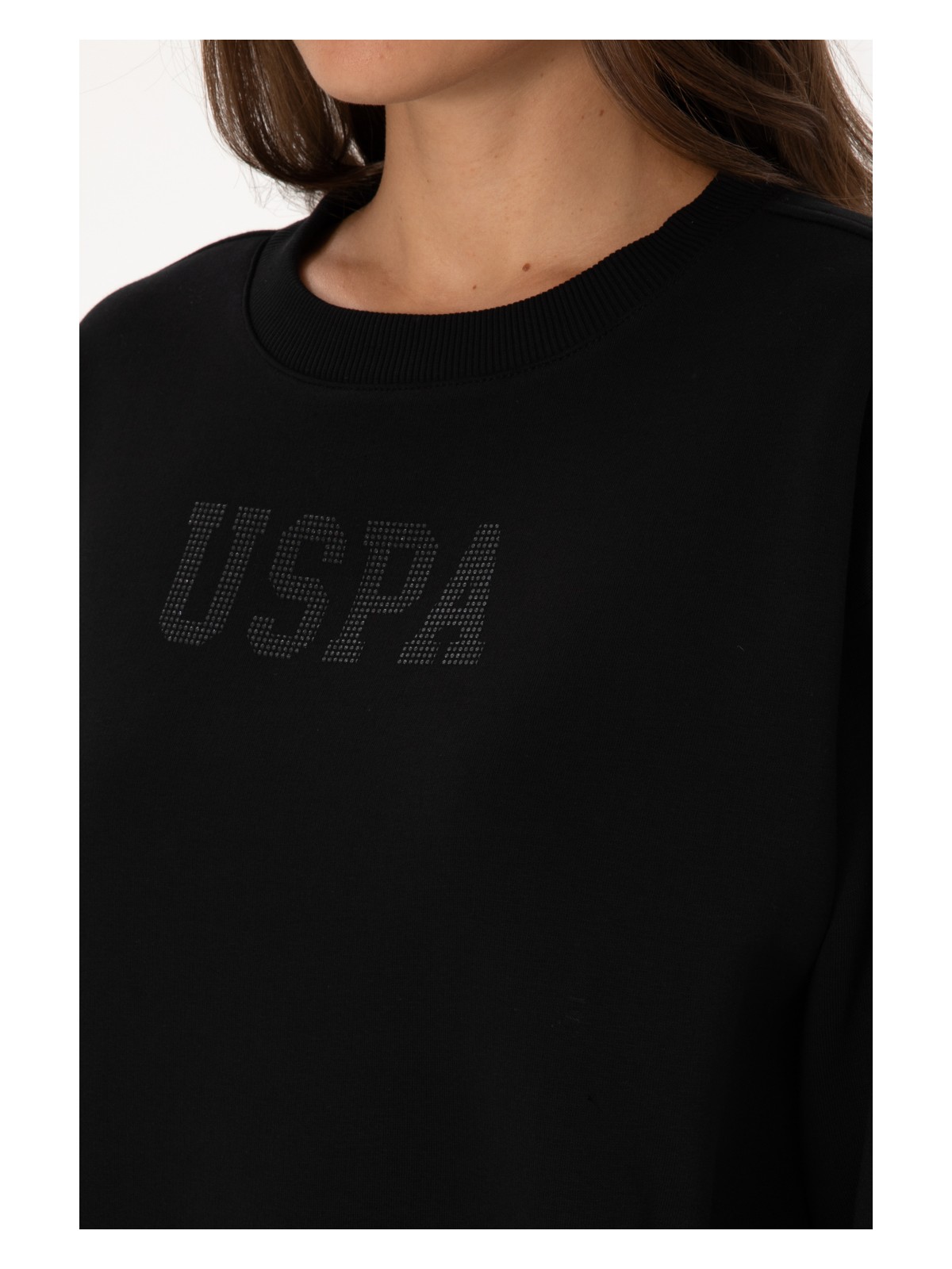 U.S. Polo Assn. Kadın Siyah Bisiklet Yaka Basic Sweatshirt 50307752-VR046 - Görsel 7