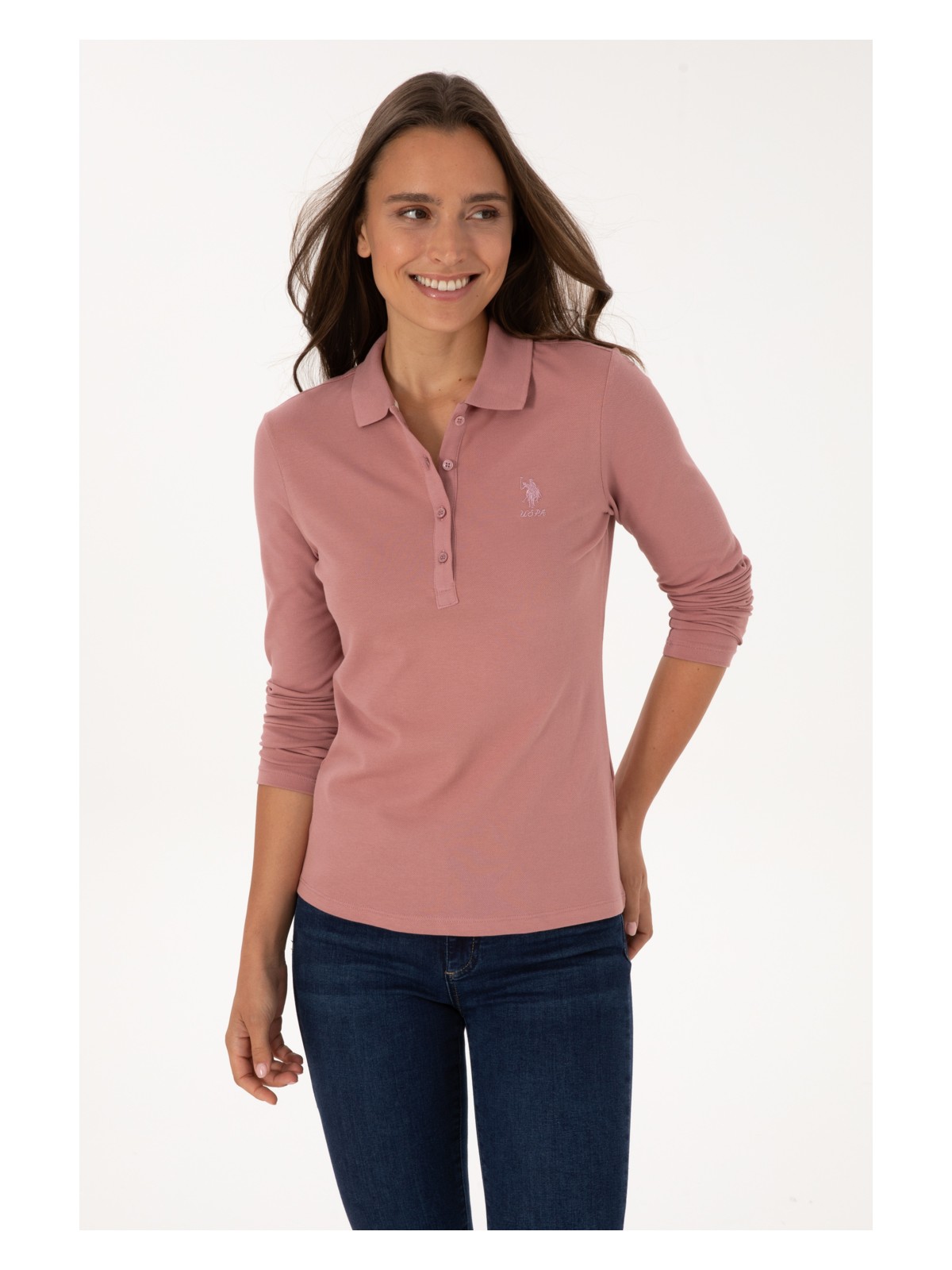 U.S. Polo Assn. Kadın Lacivert Basic Polo Yaka Sweatshırt 50307755-VR033 - Görsel 3