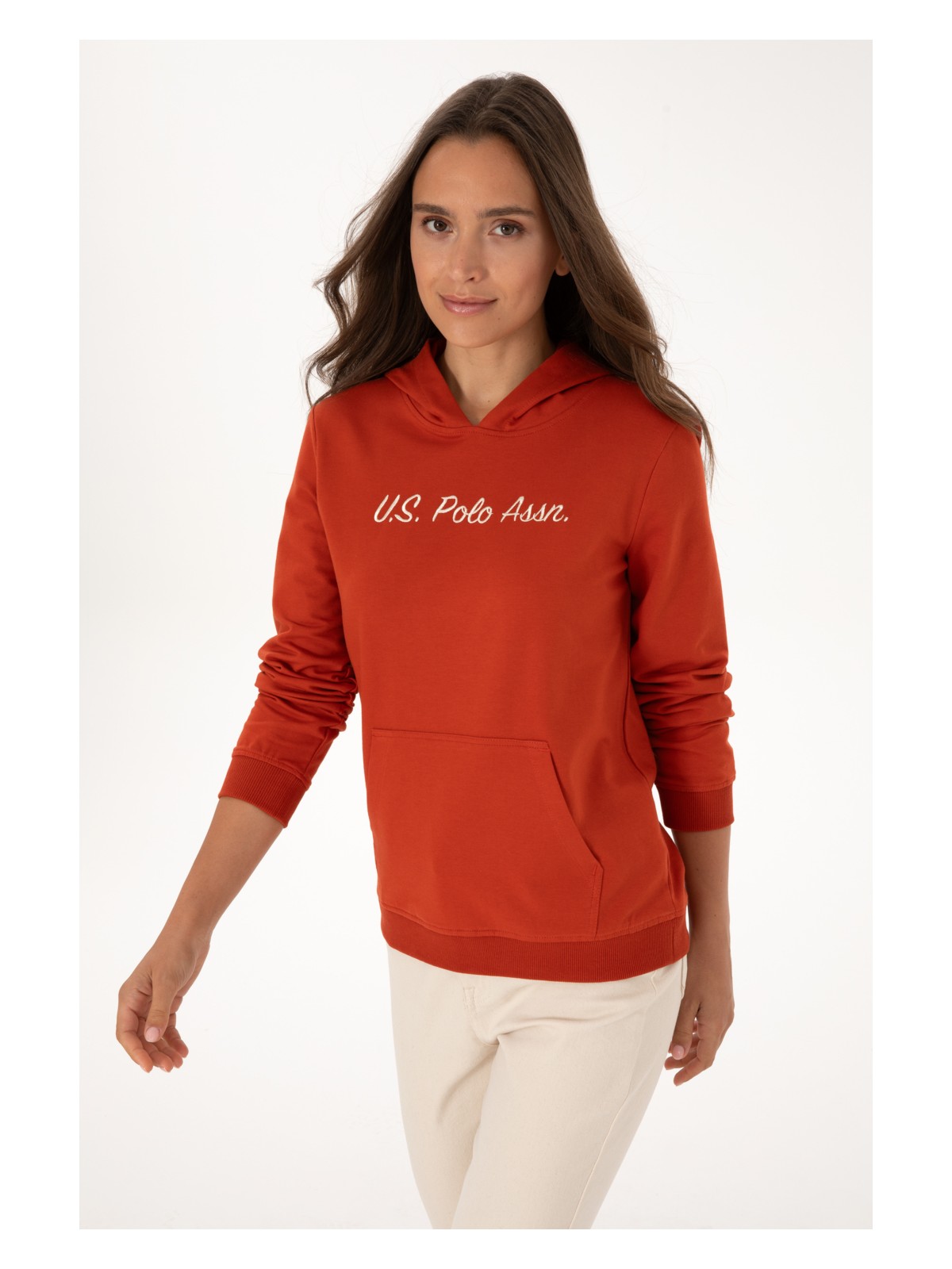 U.S. Polo Assn. Kadın Siyah Kapüşonlu Sweatshırt 50313559-VR046 - Görsel 5