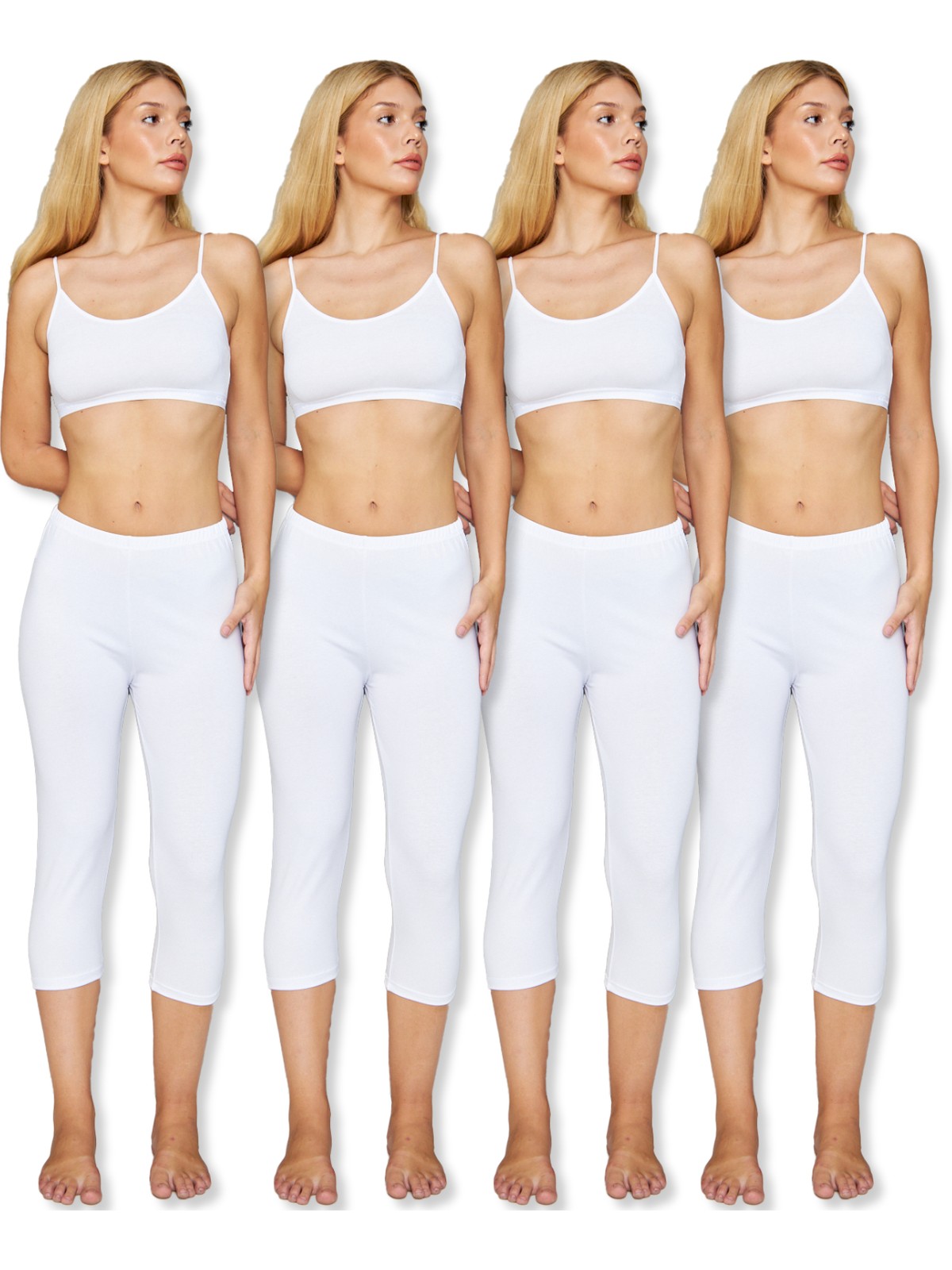 Lantliv 4 Adet Diz Altı Pamuklu Penye Tayt, %95 Pamuklu %5 Likralı Tayt, Kapri Tayt, Içlik, Büyük Beden Tayt - Görsel 6