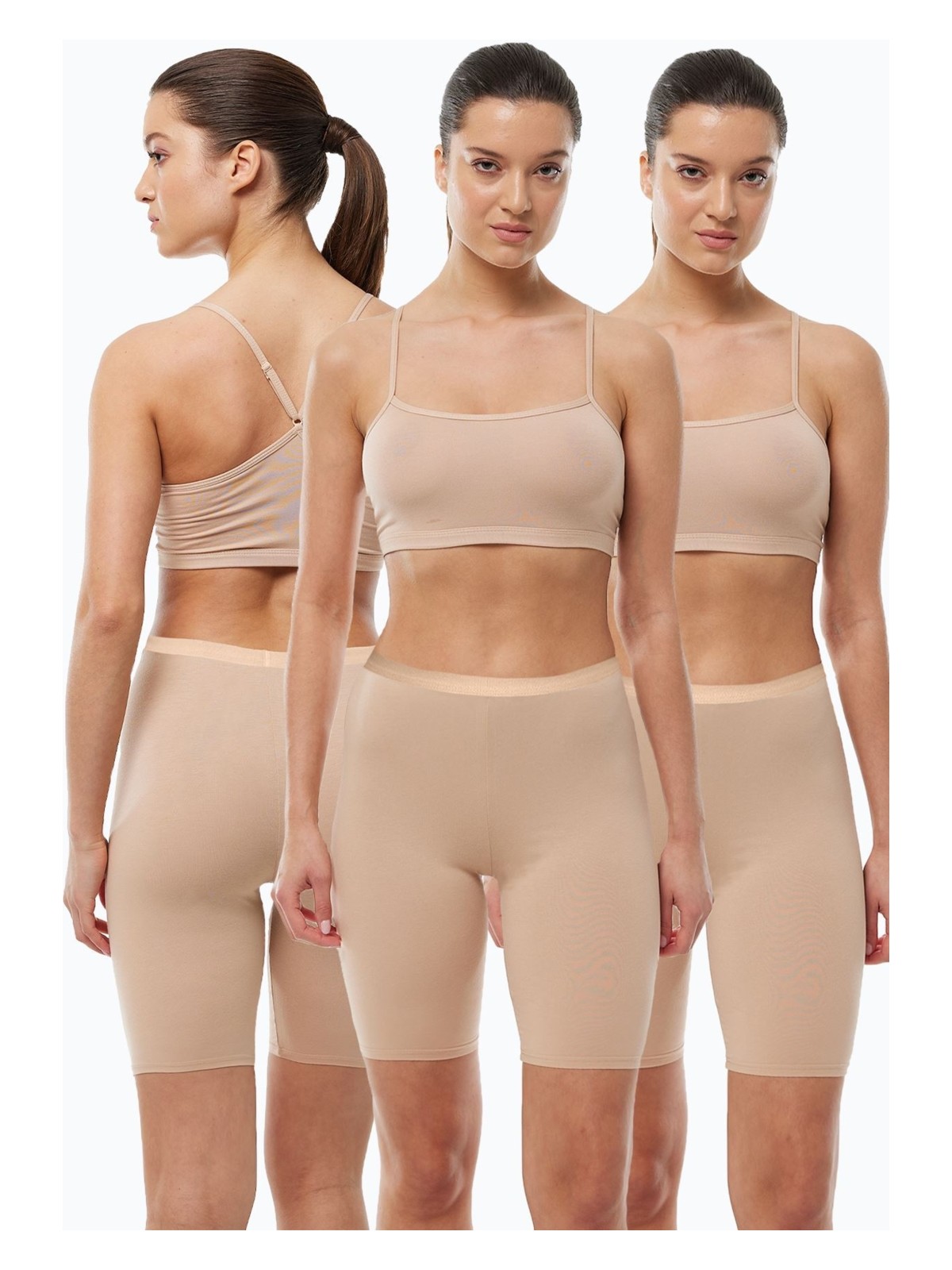 Malabadi Kadın 3 Adet Ten Rengi Dizüstü Iz Yapmayan Modal Yüksek Bel Tayt 3M113