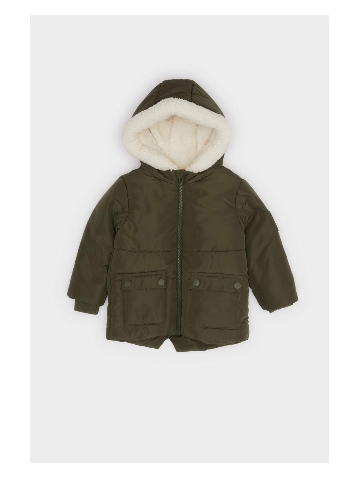 DeFacto Su Geçirmez Kapüşonlu Pelüş Astar Fermuarlı Mont Erkek Bebek A2843A525WN